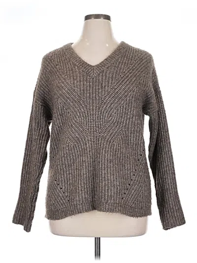 Pre-owned Ava & Viv Pullover Sweater In Gray