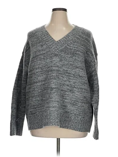 Pre-owned Ava & Viv Pullover Sweater In Gray