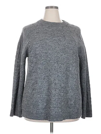 Pre-owned Ava & Viv Pullover Sweater In Gray