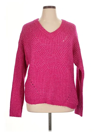 Pre-owned Ava & Viv Pullover Sweater In Pink