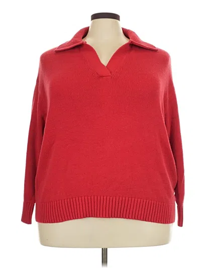 Pre-owned Ava & Viv Pullover Sweater In Red