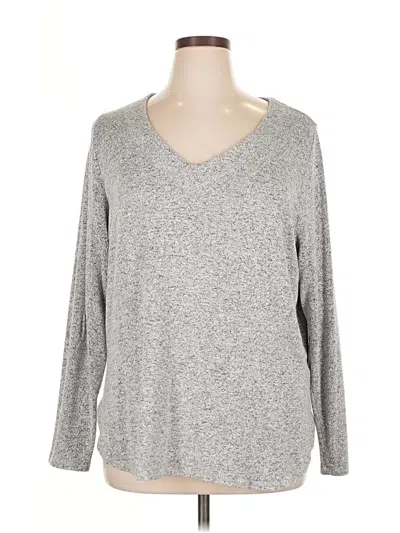 Pre-owned Ava & Viv Pullover Sweater In Silver