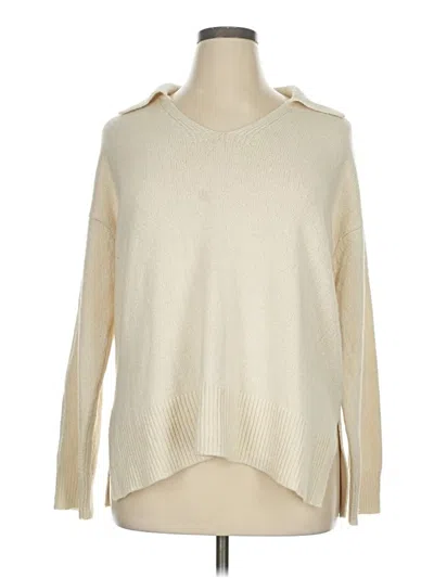 Pre-owned Ava & Viv Pullover Sweater In White