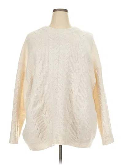 Pre-owned Ava & Viv Pullover Sweater In White