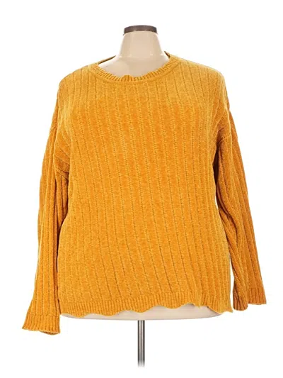 Pre-owned Ava & Viv Pullover Sweater In Yellow