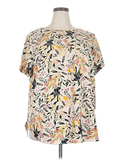 Pre-owned Ava & Viv Short Sleeve Blouse In Ivory