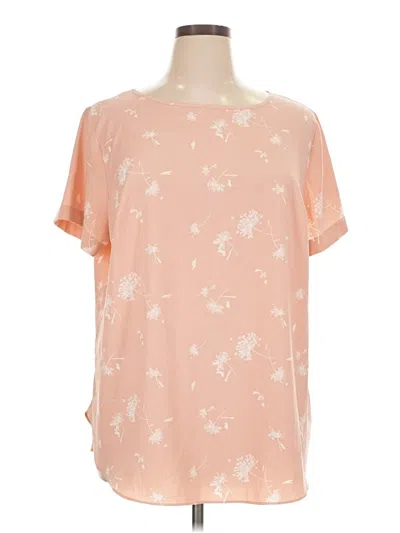 Pre-owned Ava & Viv Short Sleeve Blouse In Orange