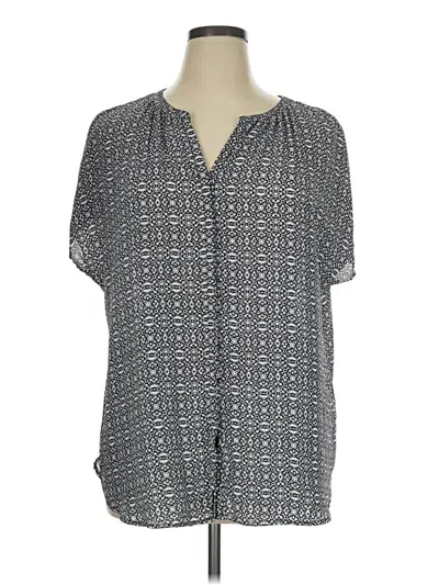 Pre-owned Ava & Viv Short Sleeve Henley Shirt In Gray