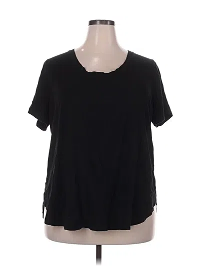 Pre-owned Ava & Viv Short Sleeve Top Black Scoop Neck Tops