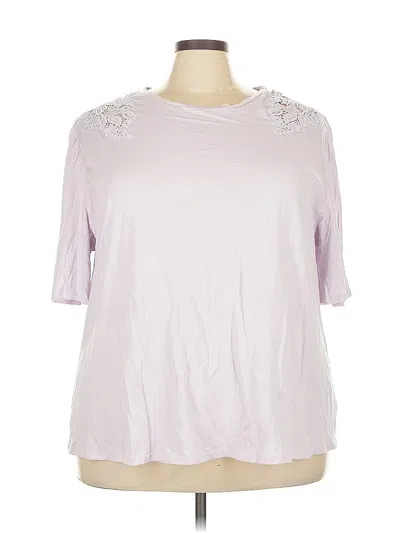 Pre-owned Ava & Viv Short Sleeve Top Purple Keyhole Neckline Tops