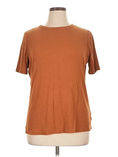 Pre-owned Ava & Viv Short Sleeve T-shirt In Brown