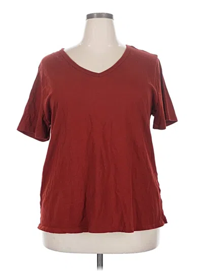 Pre-owned Ava & Viv Short Sleeve T-shirt In Burgundy