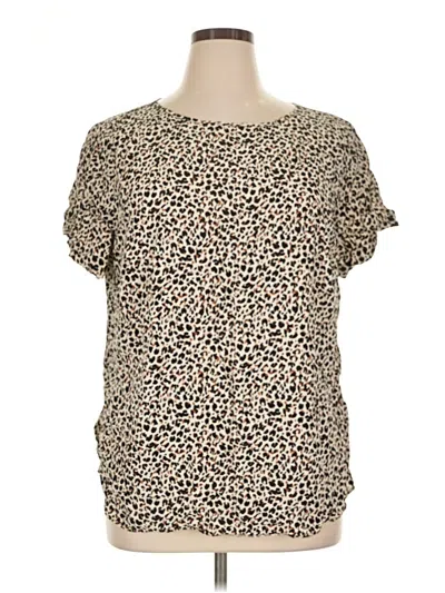 Pre-owned Ava & Viv Short Sleeve T-shirt In Tan