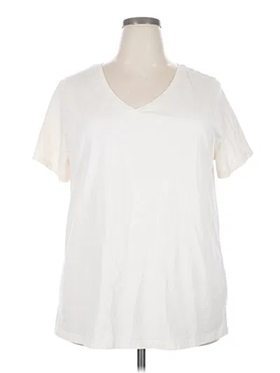 Pre-owned Ava & Viv Short Sleeve T-shirt In White