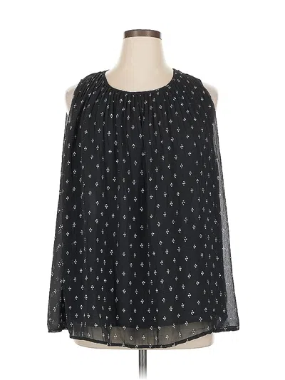 Pre-owned Ava & Viv Sleeveless Blouse In Black