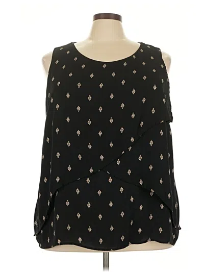 Pre-owned Ava & Viv Sleeveless Blouse In Black