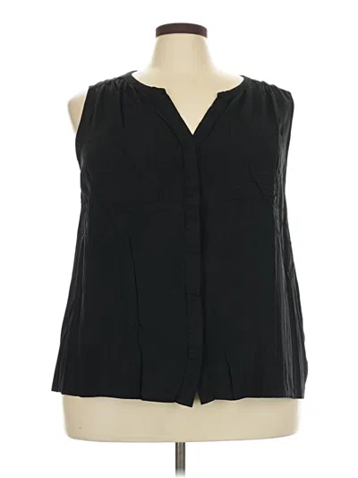 Pre-owned Ava & Viv Sleeveless Blouse In Black
