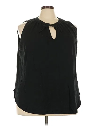 Pre-owned Ava & Viv Sleeveless Blouse In Black