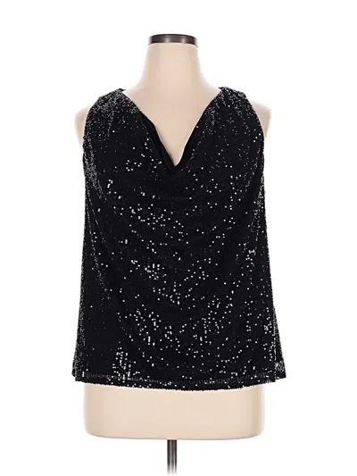 Pre-owned Ava & Viv Sleeveless Blouse In Black