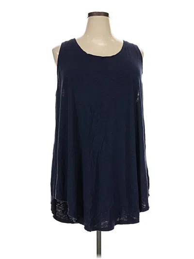Pre-owned Ava & Viv Sleeveless Blouse In Blue