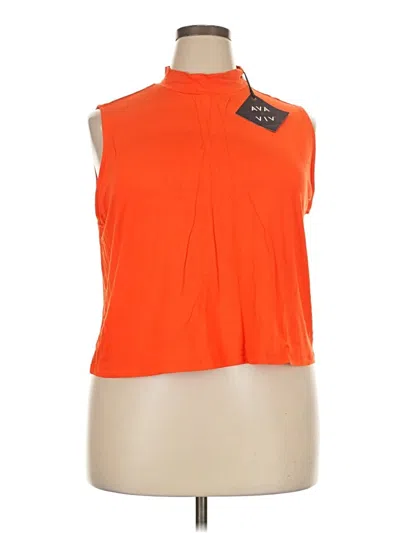 Pre-owned Ava & Viv Sleeveless Blouse In Orange