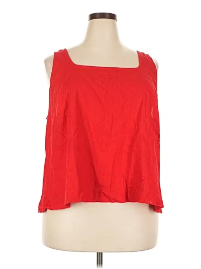 Pre-owned Ava & Viv Sleeveless Blouse In Red