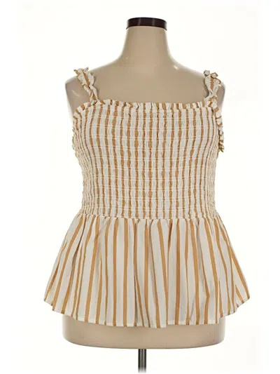 Pre-owned Ava & Viv Sleeveless Blouse In Yellow