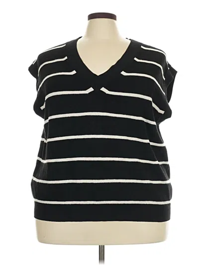 Pre-owned Ava & Viv Sweater Vest In Black