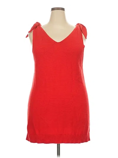 Pre-owned Ava & Viv Sweater Vest In Red