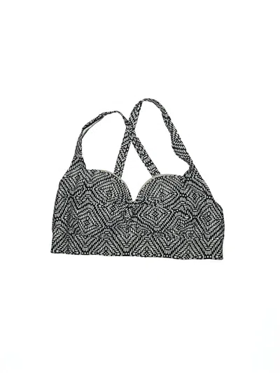 Pre-owned Ava & Viv Swimsuit Top Gray Chevron/herringbone Pattern Swimwear
