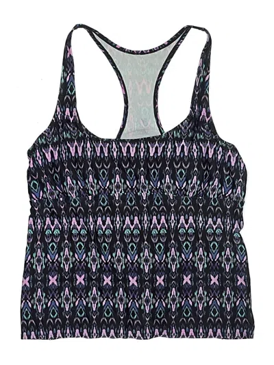 Pre-owned Ava & Viv Swimsuit Top Purple Print Pattern Swimwear