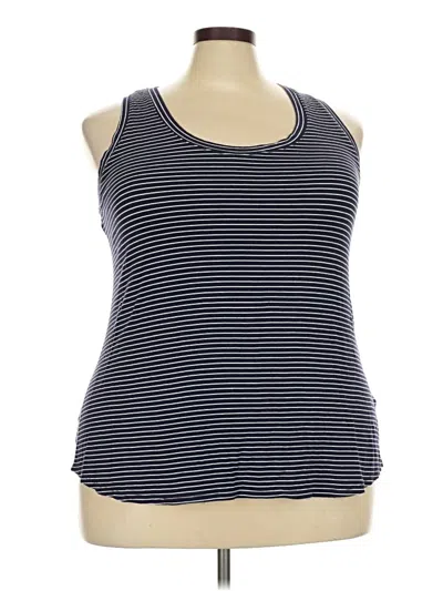 Pre-owned Ava & Viv Tank Top Blue Halter Neckline Tops