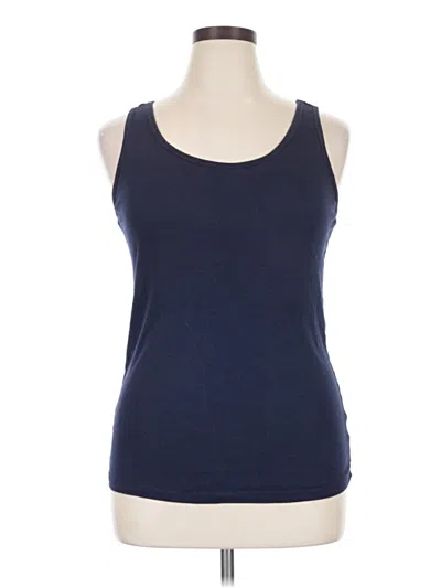 Pre-owned Ava & Viv Tank Top Blue Halter Neckline Tops