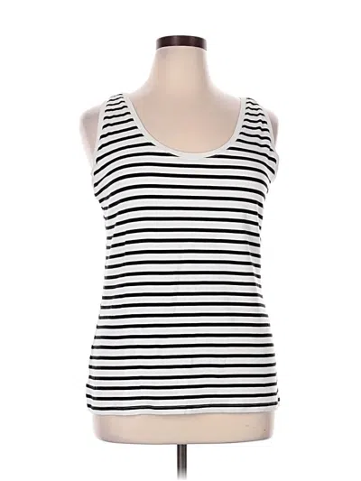 Pre-owned Ava & Viv Tank Top White Halter Neckline Tops