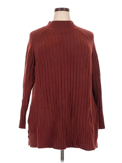 Pre-owned Ava & Viv Turtleneck Sweater In Burgundy