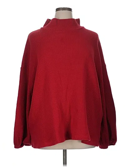 Pre-owned Ava & Viv Turtleneck Sweater In Red