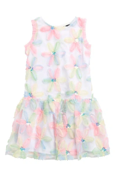 Ava & Yelly Kids' 3d Floral Dress In Multi