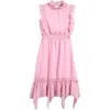 Ava & Yelly Kids' Clip Dot Hankey Maxi Dress In Blush