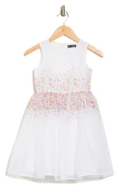 Ava & Yelly Kids' Floral Dress In White Multi