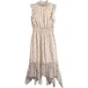 Ava & Yelly Kids' Floral Print Sleeveless Chiffon Maxi Dress In Neutral