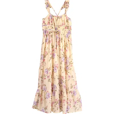 Ava & Yelly Kids' Floral Ruffle Strap Maxi Dress In Ava And Yelly