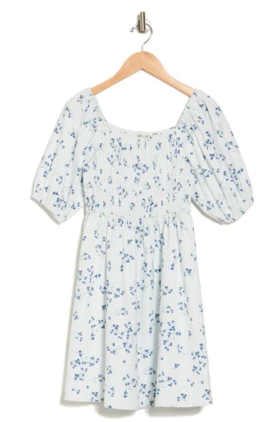 Ava & Yelly Kids' Floral Smocked Dress In Off White