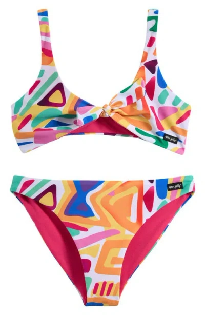 Ava & Yelly Kids' Geo Knot Two-piece Swimsuit