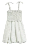 Ava & Yelly Kids' Gingham Smocked Seersucker Bubble Dress In Sage