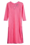 Ava & Yelly Kids' Mesh Long Sleeve Cover-up Maxi Dress In Pink