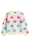 Ava & Yelly Kids' Ombré Heart Sweater In Multi