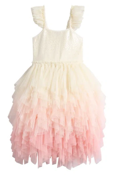 Ava & Yelly Kids' Ombré Ruffle Tutu Party Dress In Multi