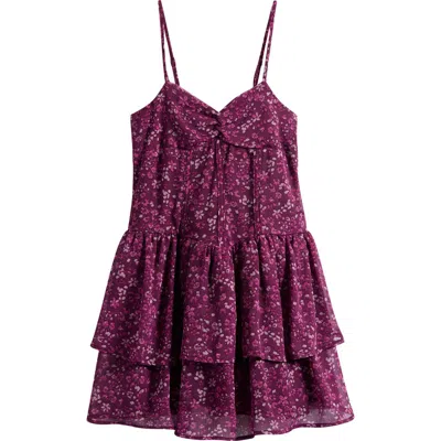 Ava & Yelly Kids' Peri Floral Party Dress In Purple
