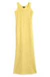 Ava & Yelly Kids' Ruffle Maxi Slipdress In Sunshine