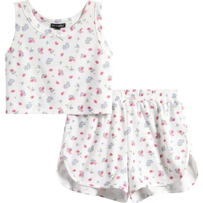 Ava & Yelly Kids' Ruffle Rib Camisole & Shorts Pajamas
